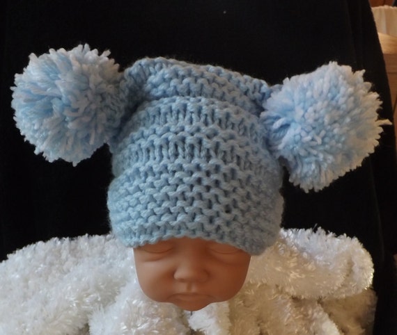 knitting pattern for baby pom pom hat easy knit size newborn
