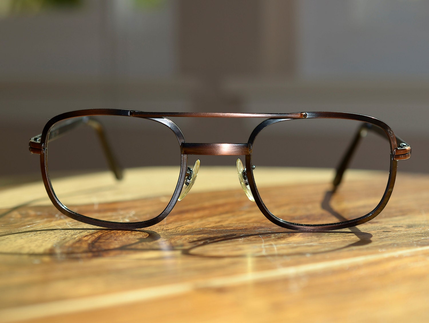 Vintage Eyeglasses Aviator Copper Double Bridge by JustheGoodStuff