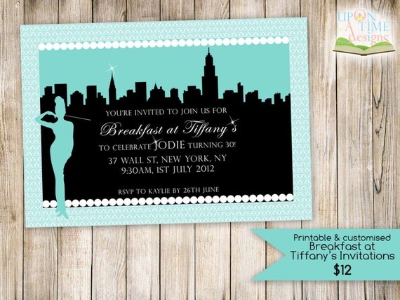 Printable BREAKFAST AT TIFFANY'S Invitations by UponATimeDesigns