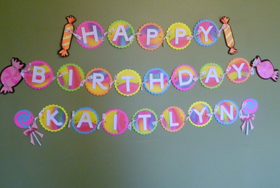 Items similar to Candy Themed Birthday Banner on Etsy