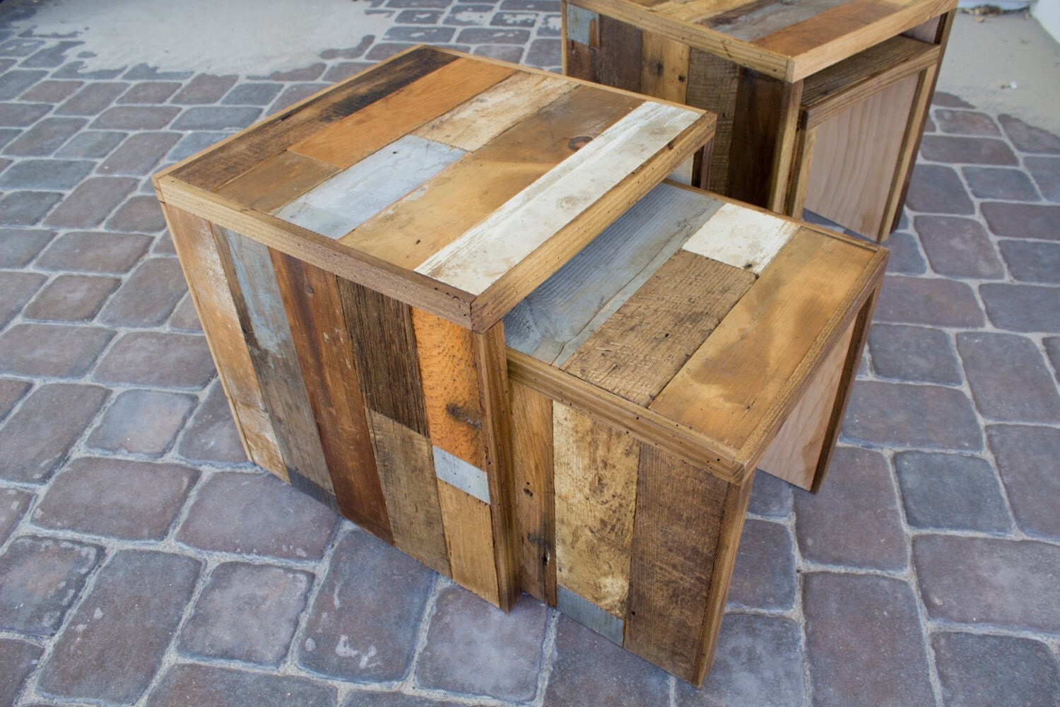 Reclaimed Pallet and Barn Wood Nesting Tables coffee side