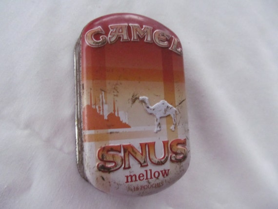 Vintage Camel Cigarette Ad Tobacco Tin Snuff Box SNUS Mellow
