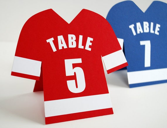 sports jersey table numbers set of 10