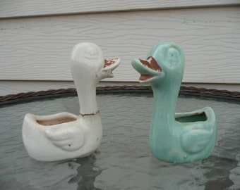 Pair of Small Duck Planters