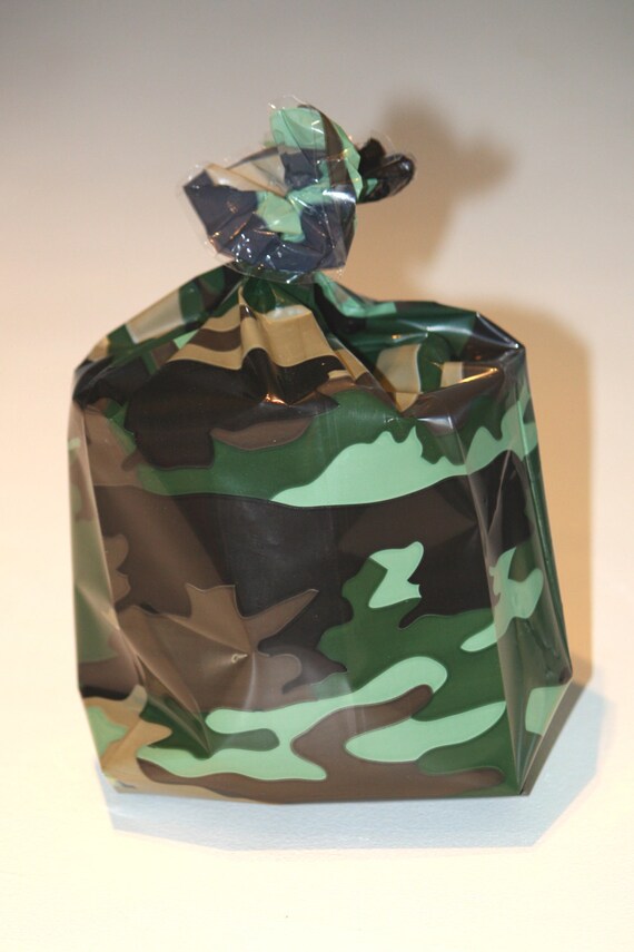 jewelry favors shower baby Treat 20 Marine Army bags Bag Cello favor party Camouflage Cellophane