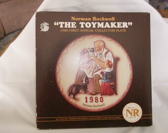 Norman Rockwell Boxed Plate Toymaker 1980 First