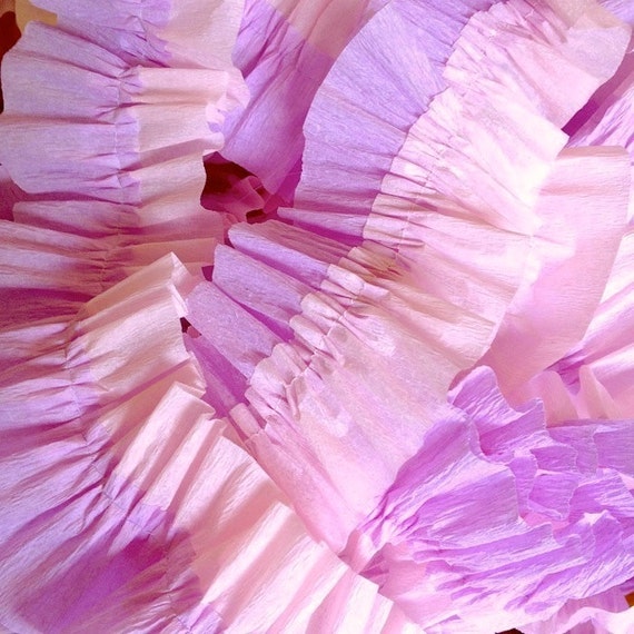 36 Baby Pink and Lavender Ruffled Crepe Paper Streamers - Party Decorations - Craft and Party Supplies Il_570xn