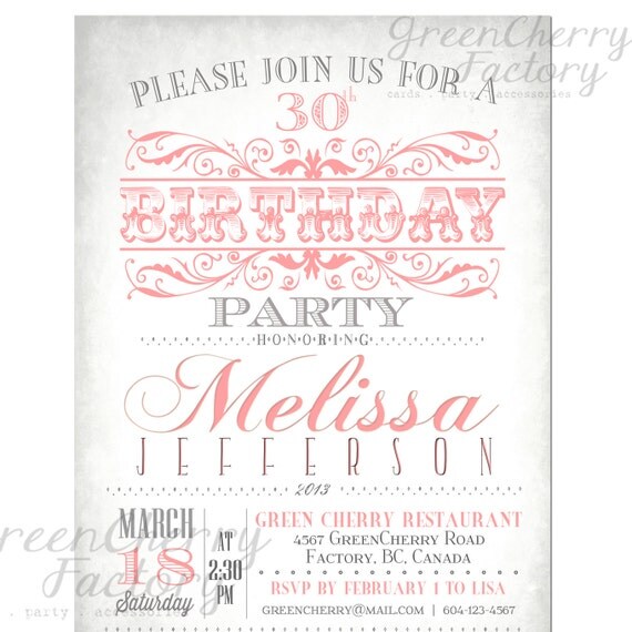 Invitation Anniversaire Vintage