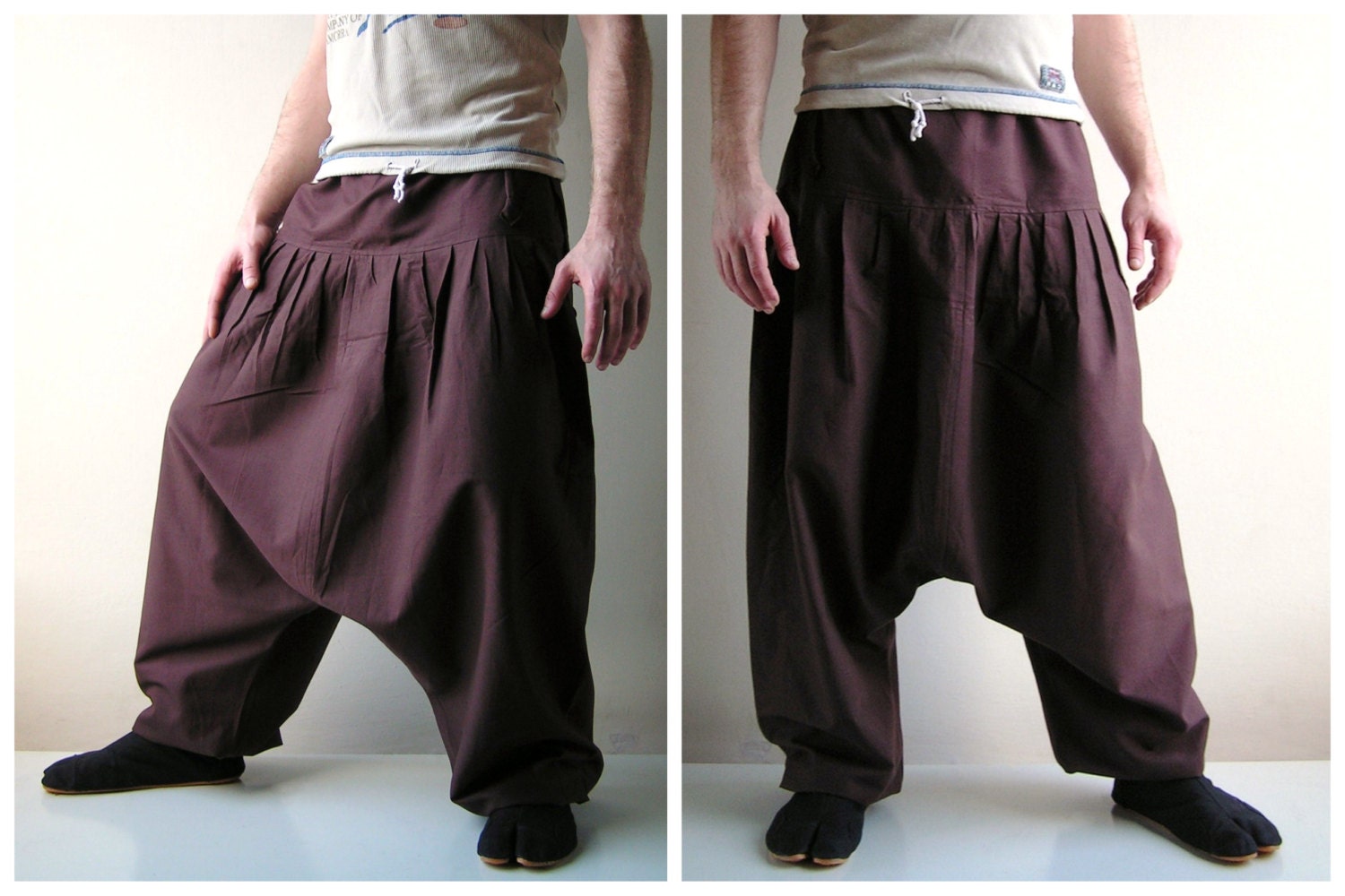 yoga 100 cotton pants Pants Harem Aladdin Yoga Pants Pants Harem Brown