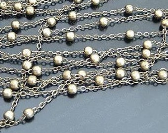 5 Meter 2.4mm Iron Imitation Rhodium Chain beads Bead chain