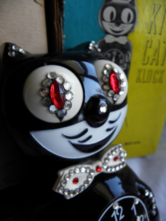 Jeweled Kit Kat Clock 1960's with Original Box