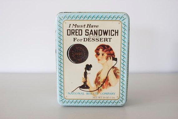 Vintage 1986 Oreo Cookie Tin Box