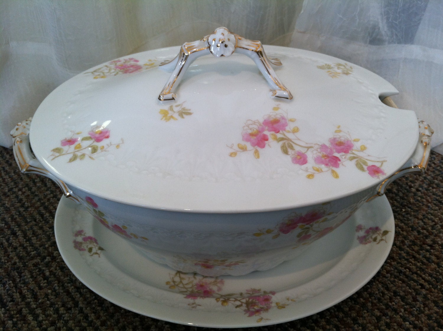 Antique M. Redon Limoges Soup Tureen and Serving Platter Haute Juice