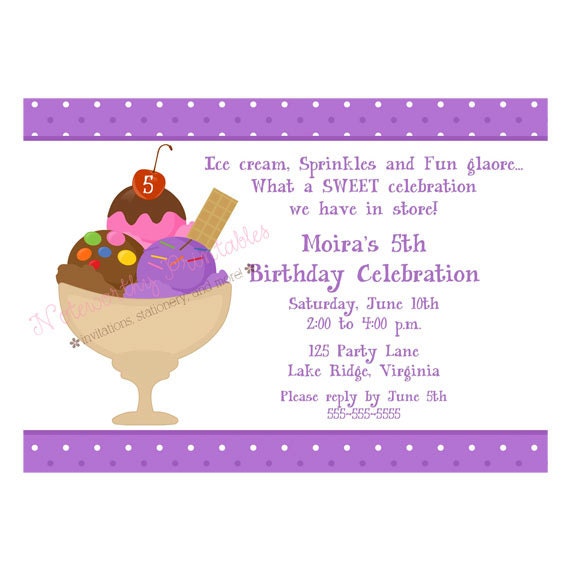 Ice Cream Sundae Party Invitations 10