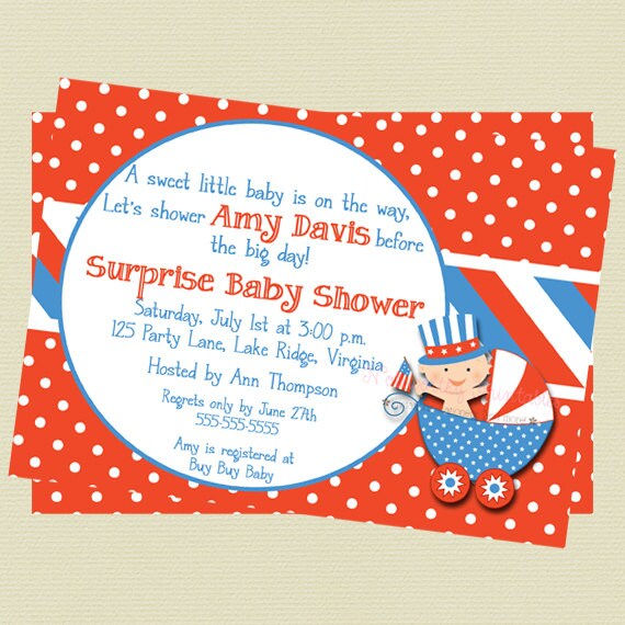 Printable Patriotic Baby Shower Invitation Il_570xn