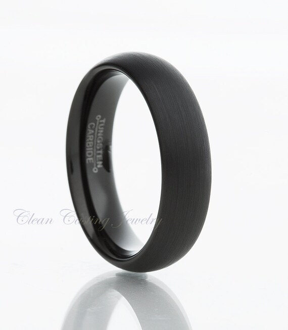 Black Tungsten Wedding Band,Tungsten Wedding Ring,Brushed,Anniversary ...