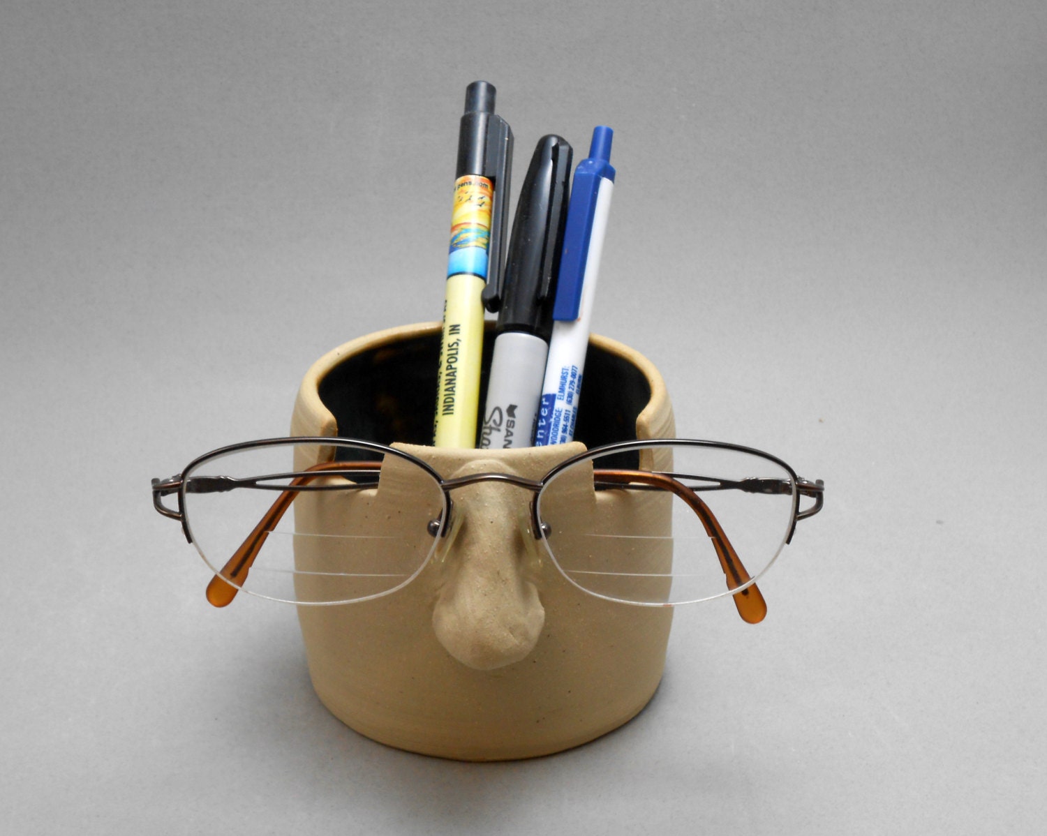 Eyeglass holder Nose Jar desk organizer trinket holder U15