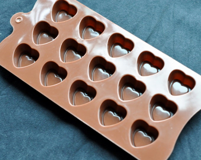 Sale! Flexible Silicone Chocolate Mold Ice Candy Molds - Type I - Double Heart Romantic