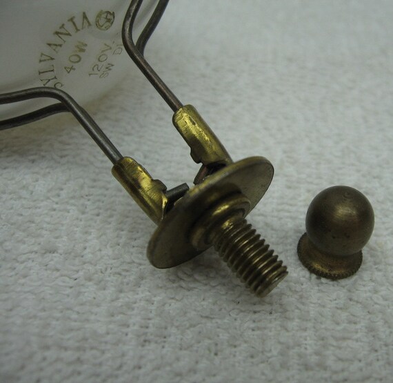 lamp shade holder clip on vintage lamp bulb adapter finial