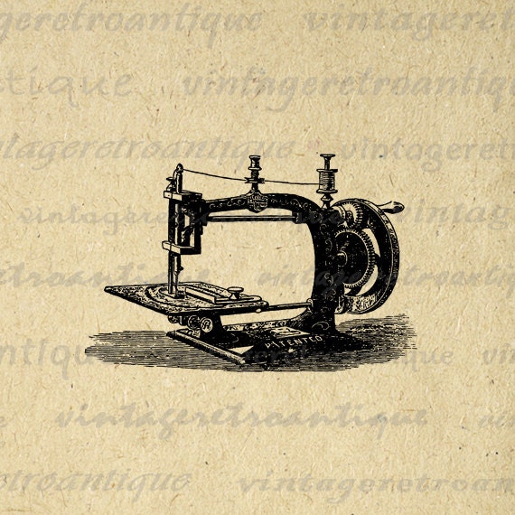 Printable Graphic Antique Sewing Machine by VintageRetroAntique