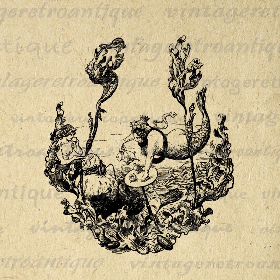 vintage mermaid clipart - photo #10