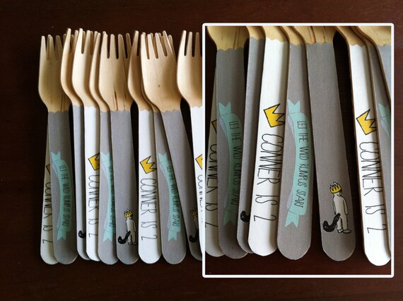 24 Wooden Forks or Spoons- Where The Wild Things Are Il_570xn
