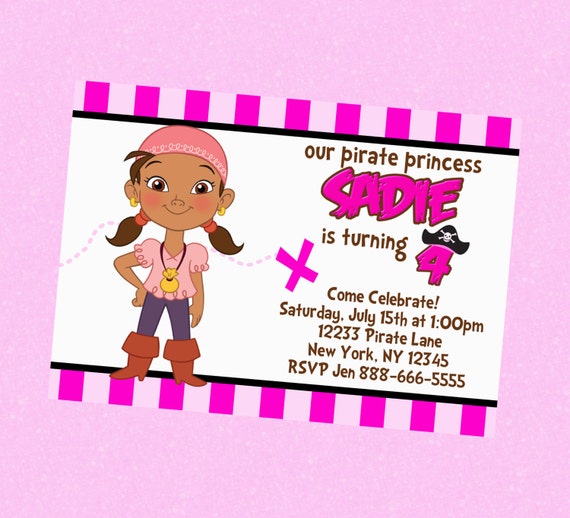 Izzy Pirate Party Invitations 3