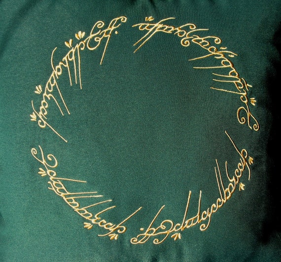 THE Elvish Writing on RING Lord of the Rings Embroidered