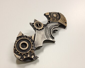 Steampunk Clockwork Batman fridge magnet and pin