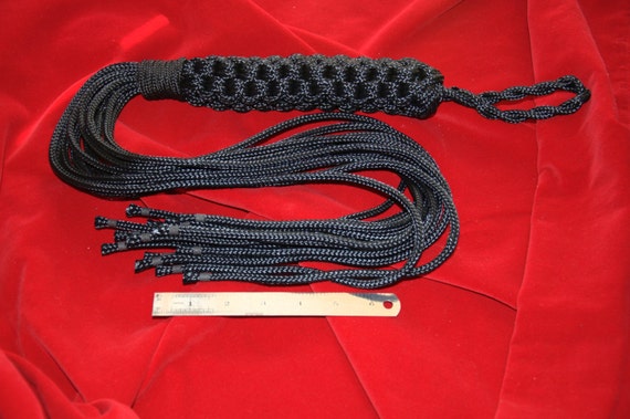 Items Similar To Black Or Red Custom Made Paracord Whip-flogger On Etsy