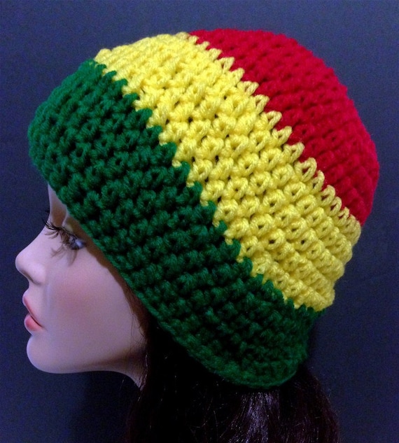 Unisex Crochet Rasta Hat.