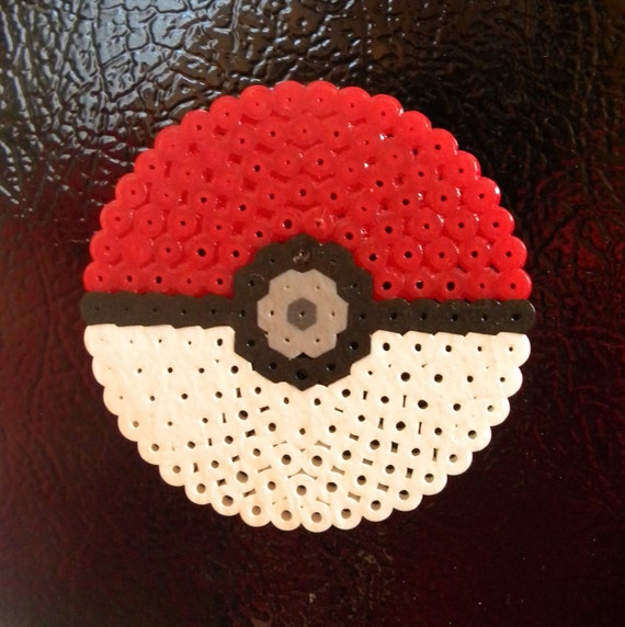 Items similar to Pokemon Pokeball Perler Bead Sprite Magnet Video Game ...