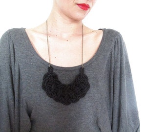 Black Rope necklace knot necklace