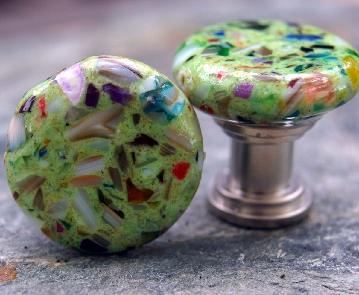 Mosaic Knobs Set of 2 Stone Knobs or Pulls