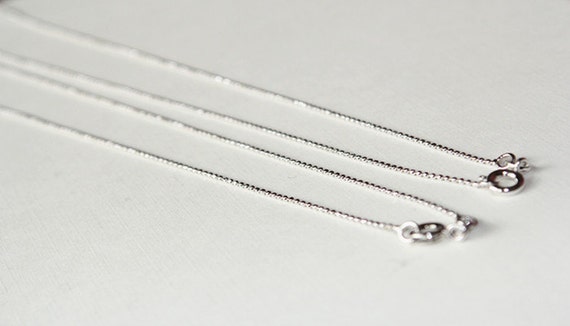 1pcs Fine White Gold Plated Necklace Chain Width 0.8mm x Length 17.5 ...