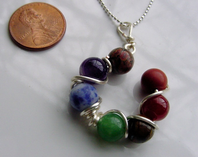 7 Chakra Pendant - Gemstones, Balance, Sterling Silver Upgrade, Reiki Jewelry, Spirituial, Chakra Jewelry, Valentines Day Gift Idea