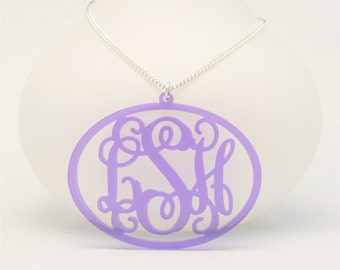 ... Monogram Acrylic Necklace, Personalized Bridesmaid Gift, Gift under 30