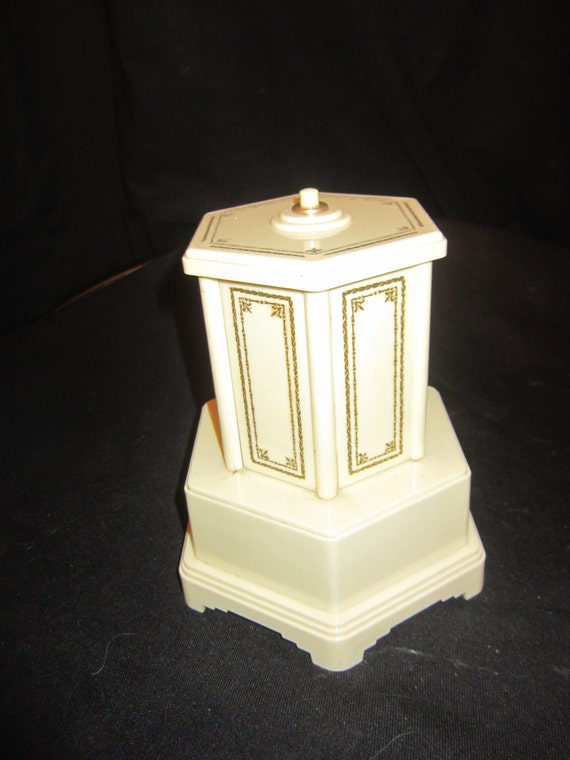 Vintage Antique Swiss Beige Plastic Cigarette Dispenser Music