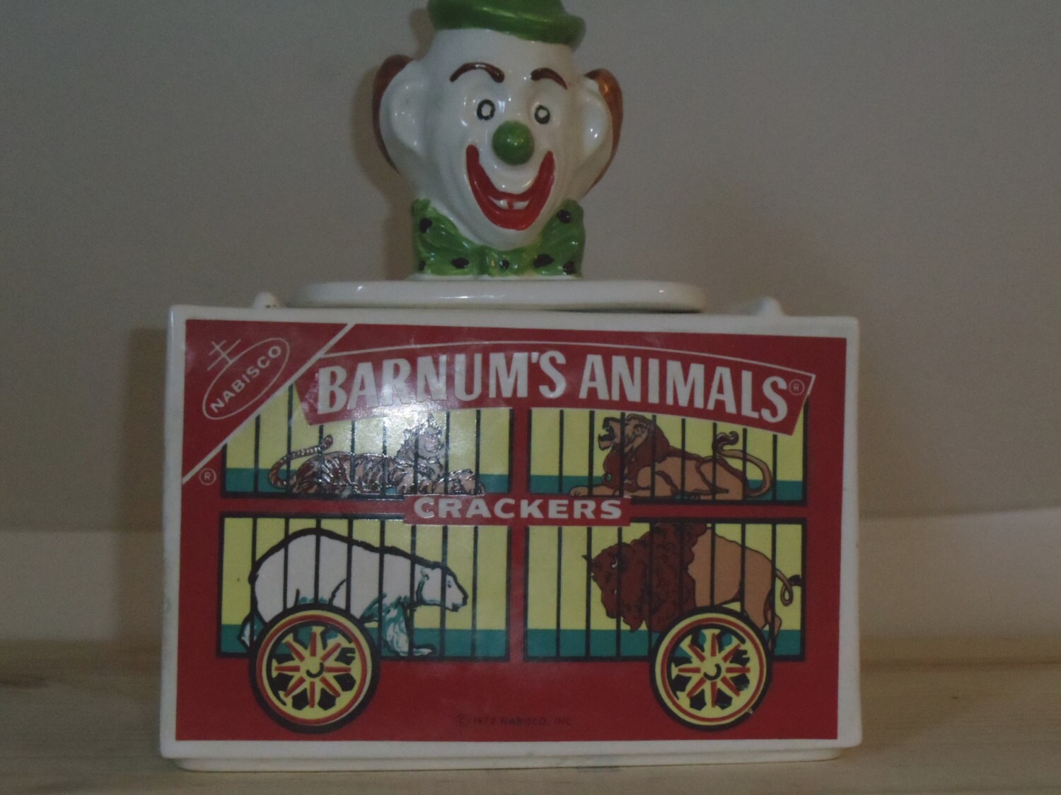 Vintage 70s Barnum's Animals Crackers Cookie jar ceramic