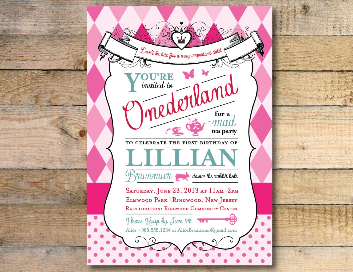 Alice In Wonderland Birthday Party Invitations 8