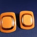 VintageClip Earrings Mustard Yellow Handcrafted Marked MAM