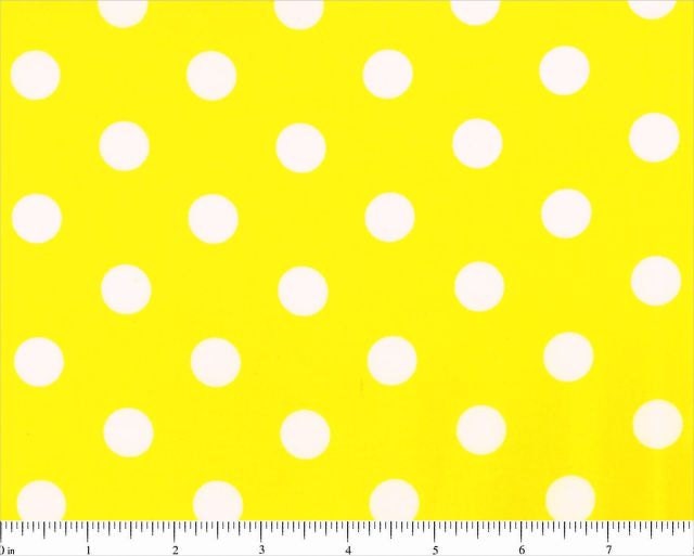 Yellow with Large White Dots Lots-a-Dots Polka Dot Fabric by