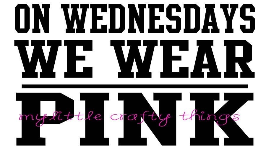 SMALL SIZED On Wednesdays We Wear Pink Iron-On DECAL Onesie