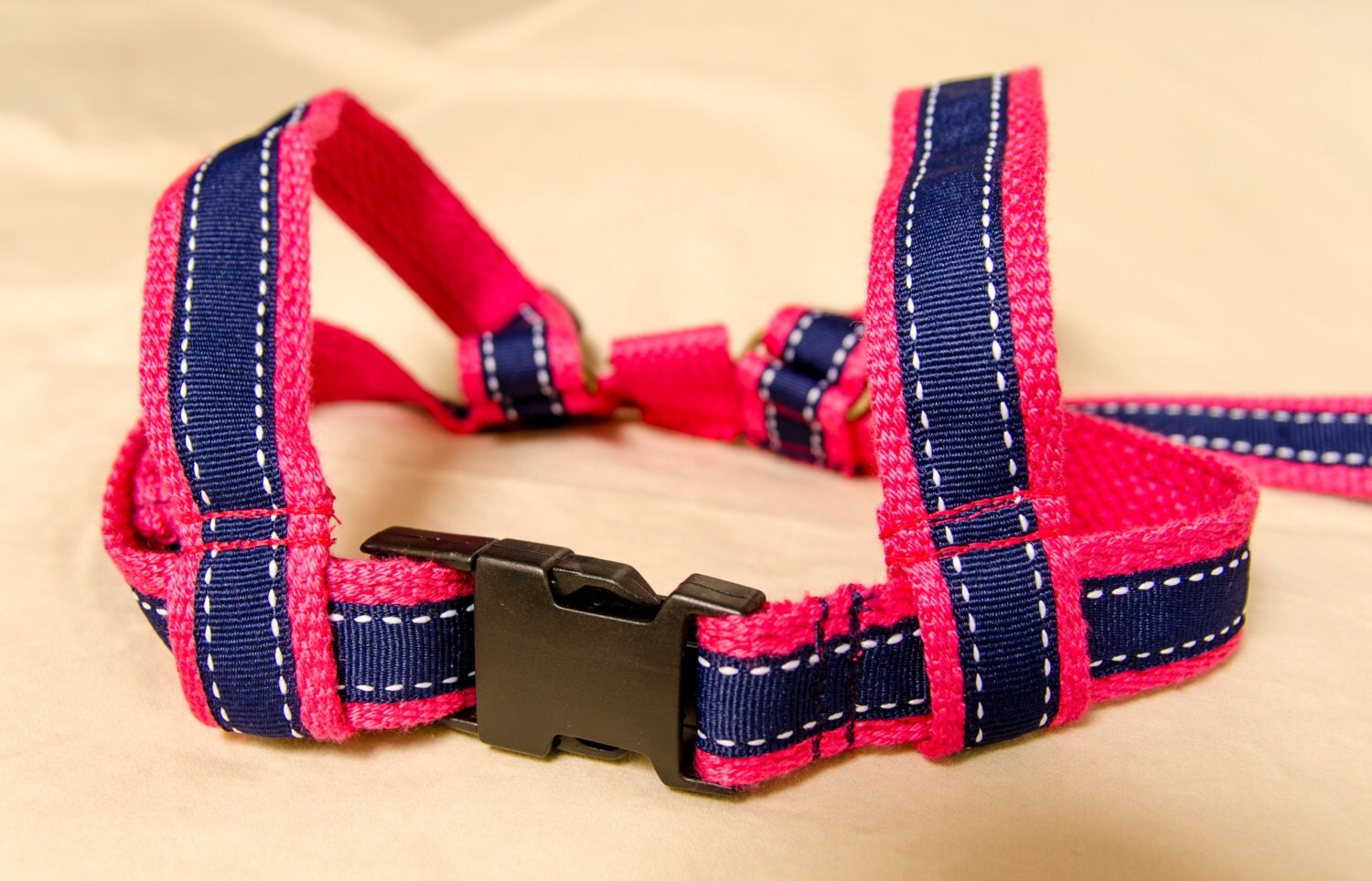 Baby & Toddler harness lead. Cotton webbing leash. Bright