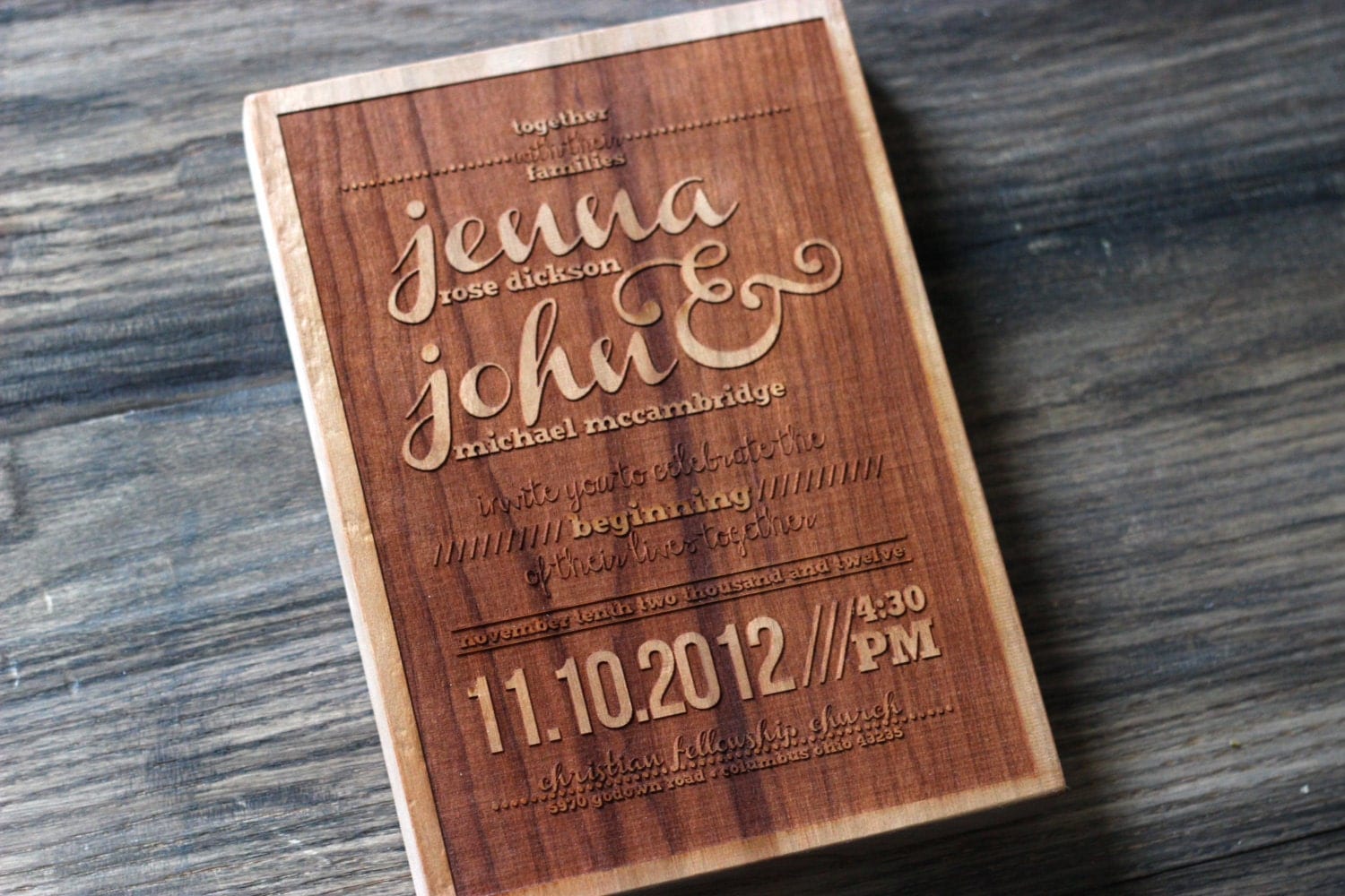 Wooden Wedding Invitations 8