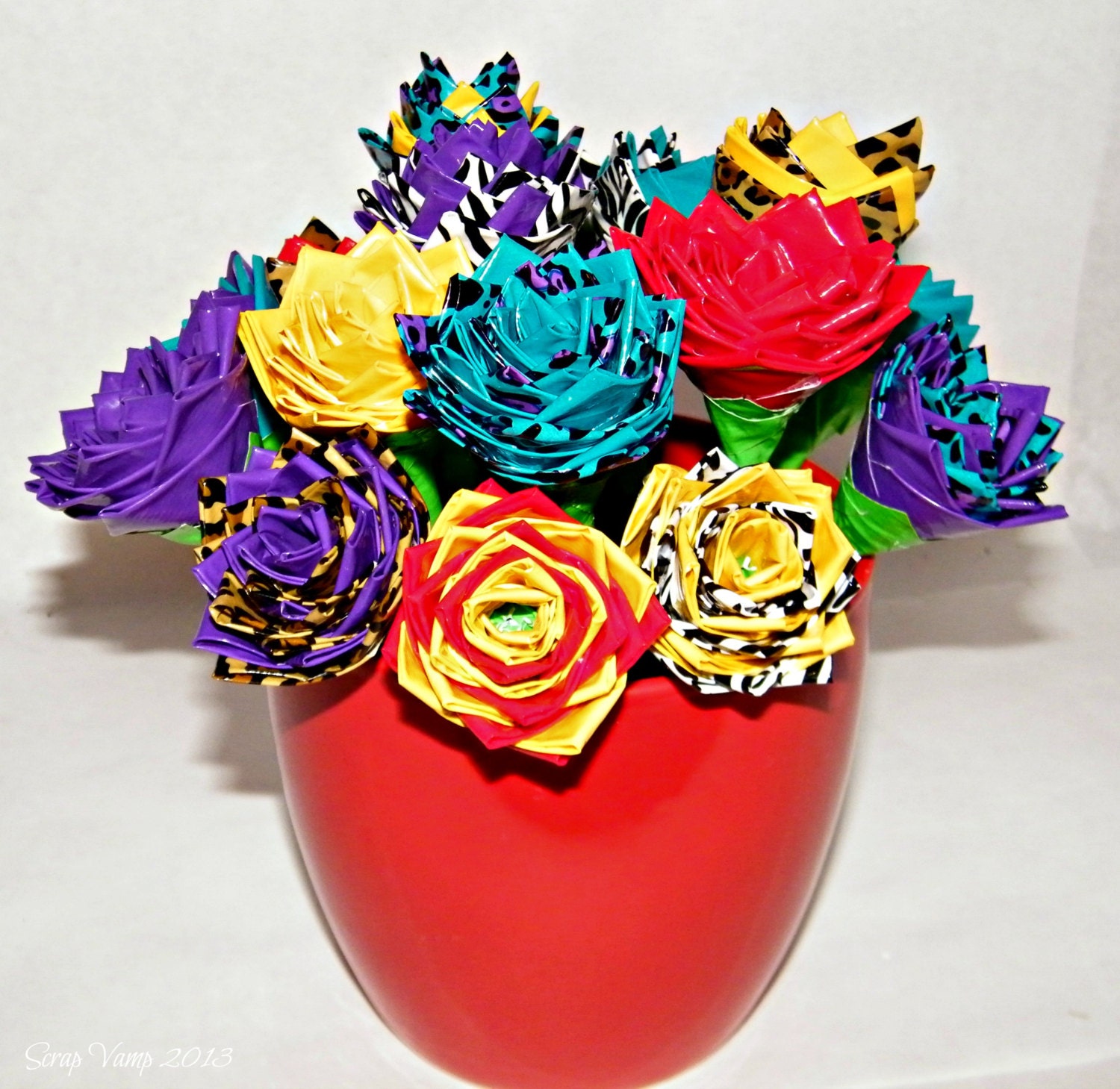 Duct Tape Flower Pens