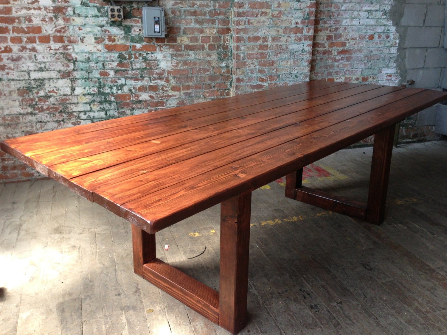 rustic wood dining/conference table