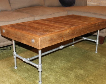 Industrial Modern Reclaimed Wood Coffee Table - Made to Order