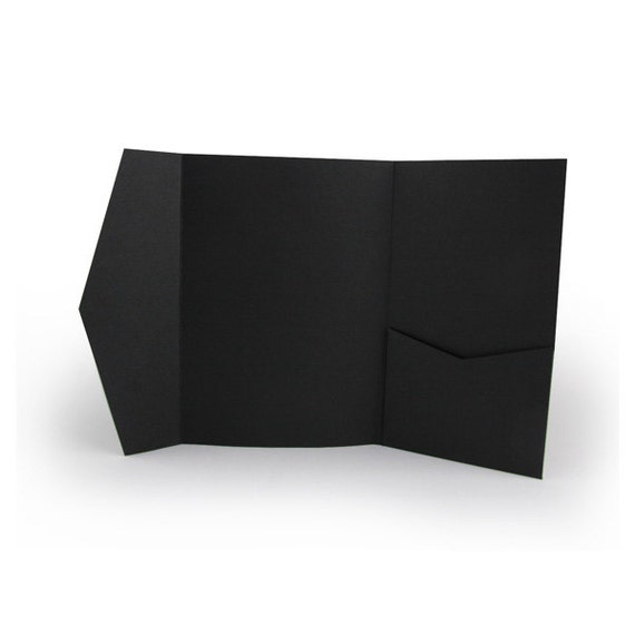 Black 5 x 7 Pocket Fold Invitation Holder by