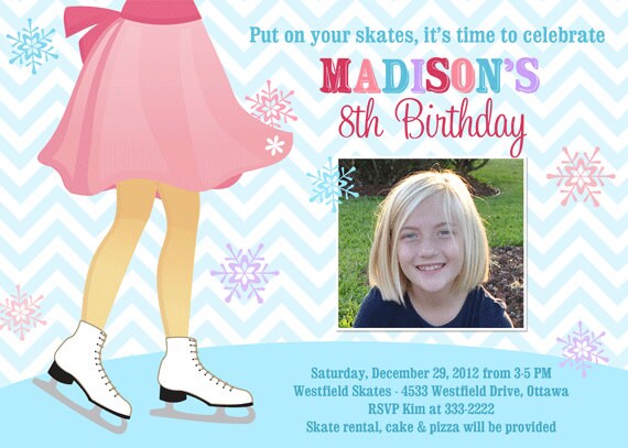 Ice Skating Legs Birthday Party Invitation - Printable Il_570xn